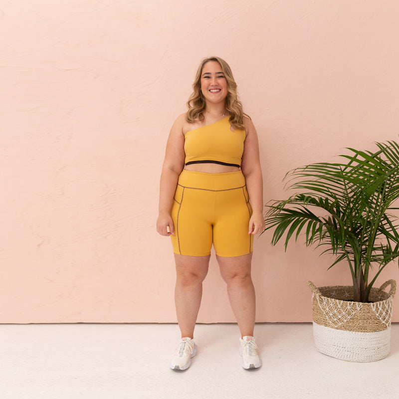 Athletic Shorts Mustard Yellow Biker Shorts Mustard Yellow Biker